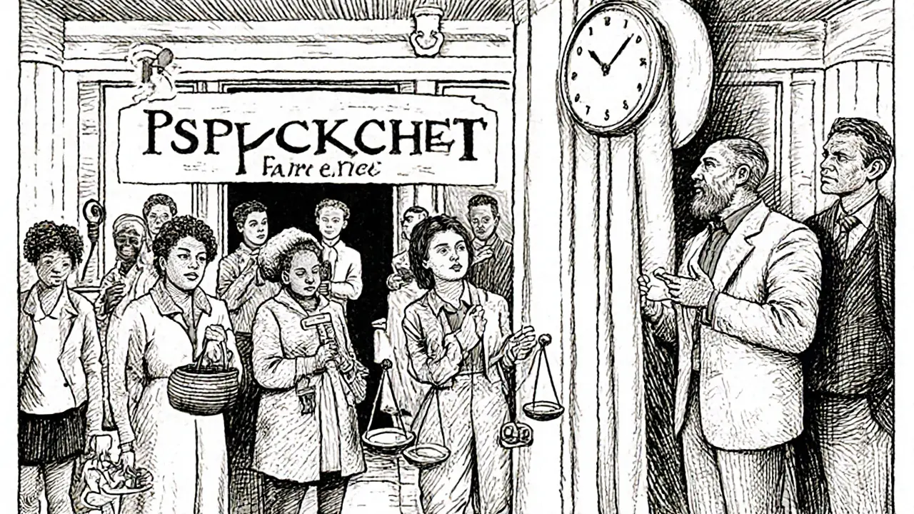 Lidé stojí před terapeutickým centrem, zatímco jeden z nich odhaluje skrytou cenu.