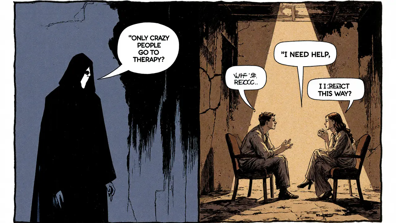 Na jedné straně stíny starých mýtů, na druhé jasná terapie s lidmi, kteří hledají pochopení.