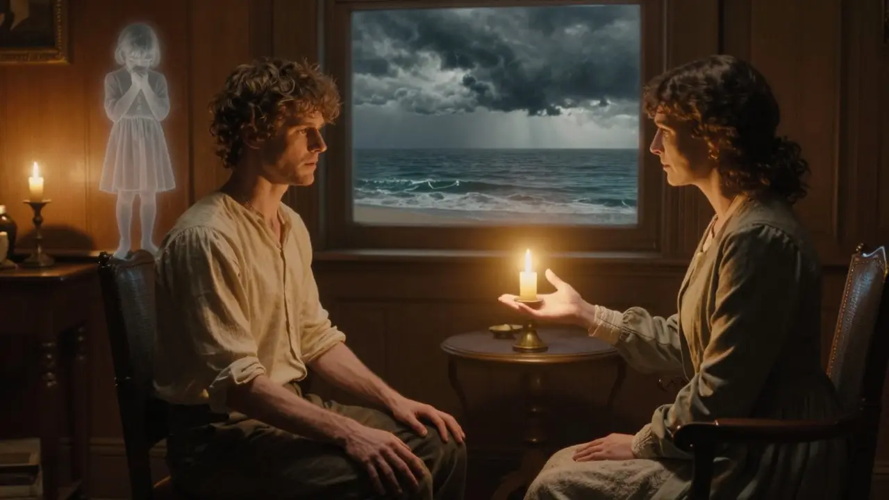 Terapeut a klient v klidné místnosti, kde se tělo klienta pomalu uvolňuje pod vlivem bezpečí.