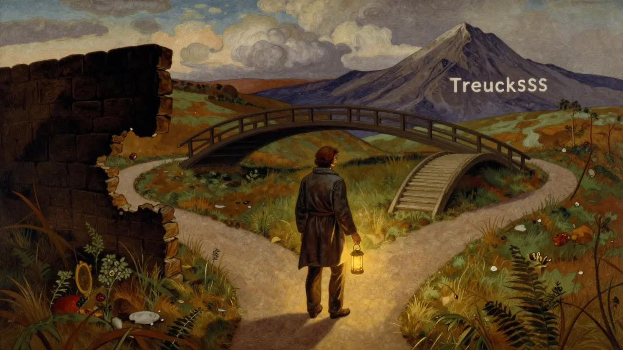 Symbolická cesta s překážkami na terapeutické cestě