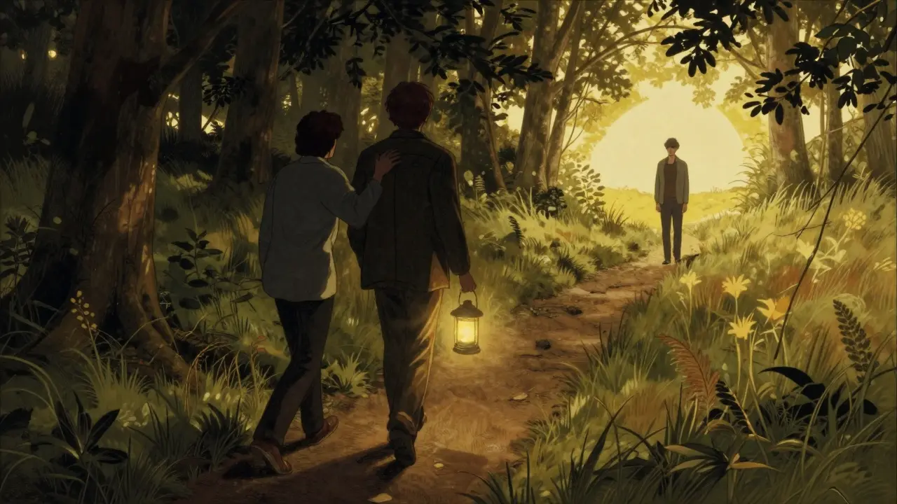 Cesta z temnoty ky {světlu s doprovodem terapeuta a zvědavým partnerem}.