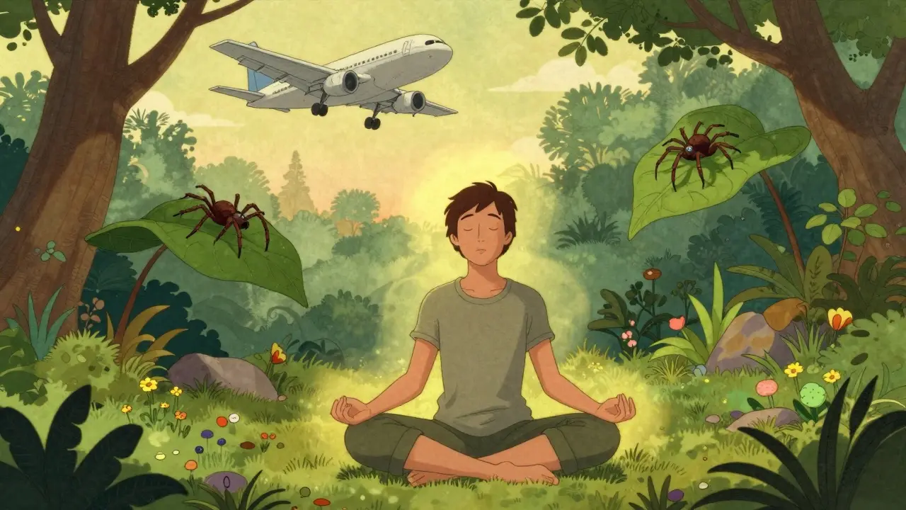 Klidný člověk v zahradě praktikující mindfulness a pocit vnitřní svobody.