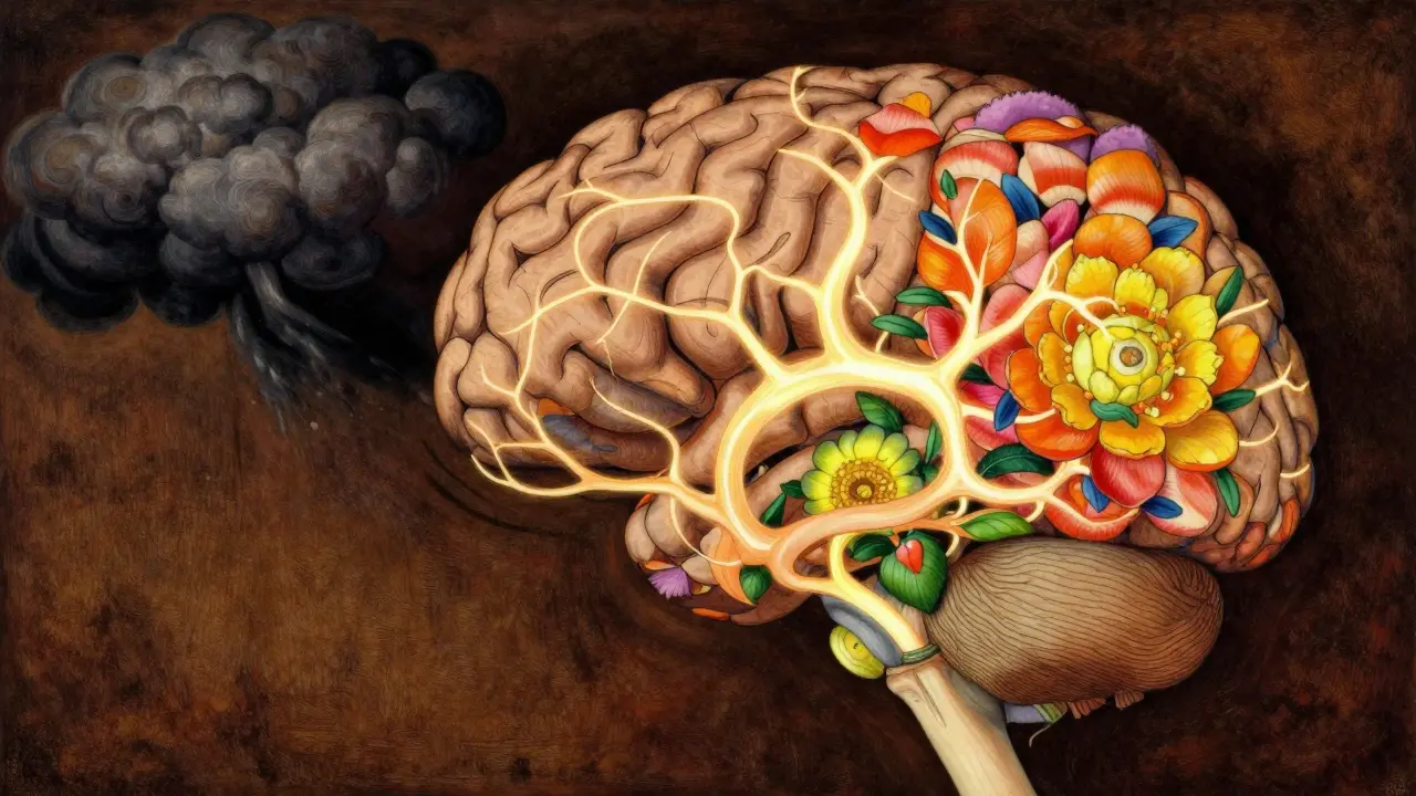 Mozeček kvete jako květina, symbolizuje neuroplastiku
