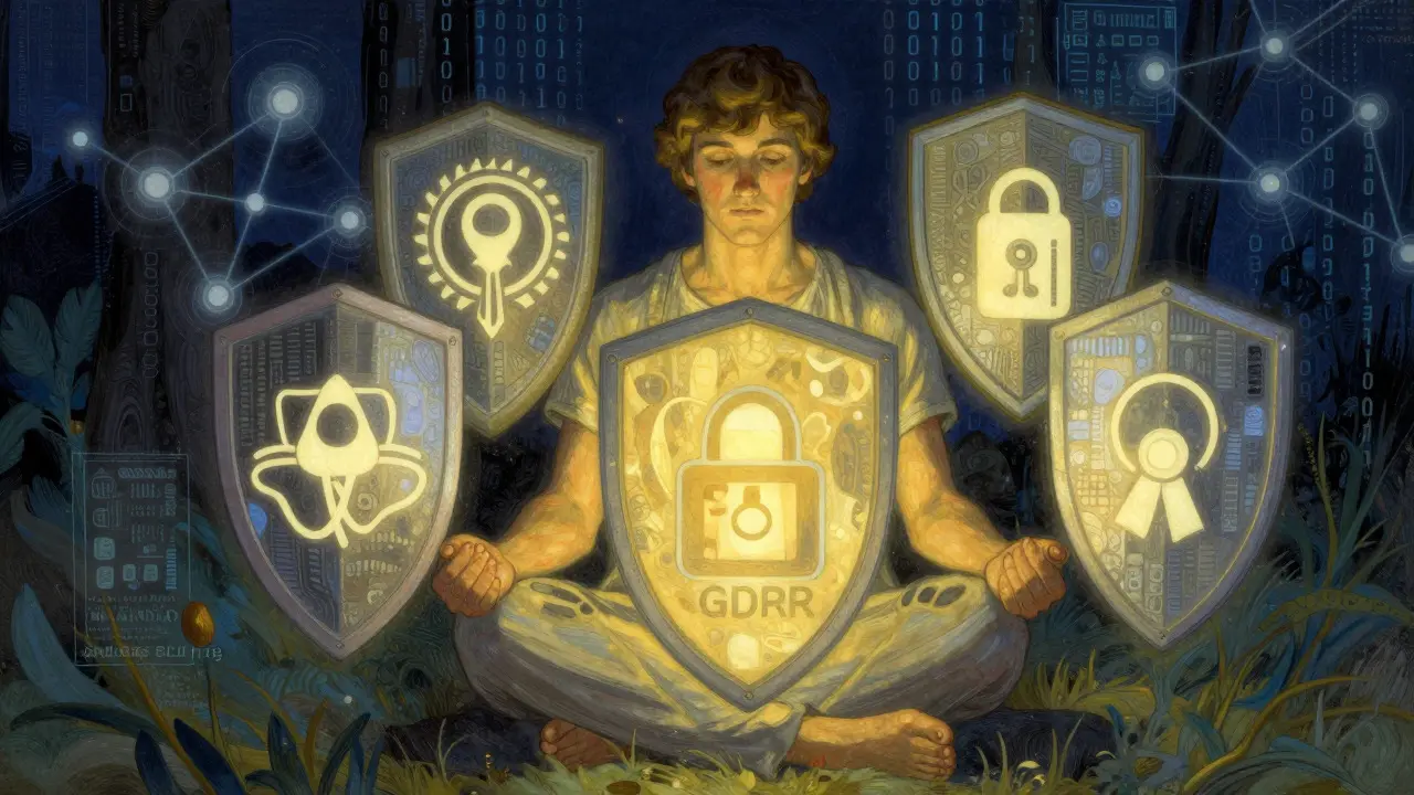 Ilustrace bezpečnosti dat a AI v online terapii