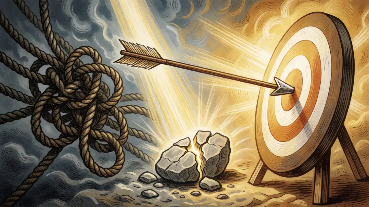 Symbolické zobrazení různých terapeutických metod a jejich účinků